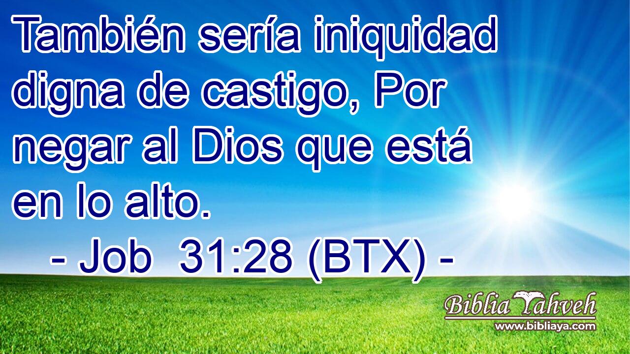 También sería iniquidad digna de castigo, Por negar al Dios que está en lo alto.