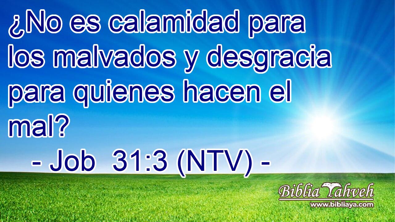 ¿No es calamidad para los malvados y desgracia para quienes hacen el mal?