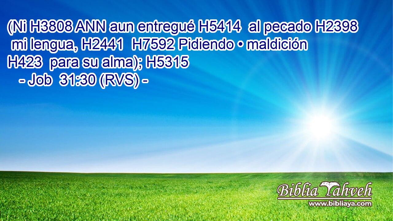 (Ni H3808 ANN aun entregué H5414  al pecado H2398  mi lengua, H2441  H7592 Pidiendo • maldición H423  para su alma); H5315  