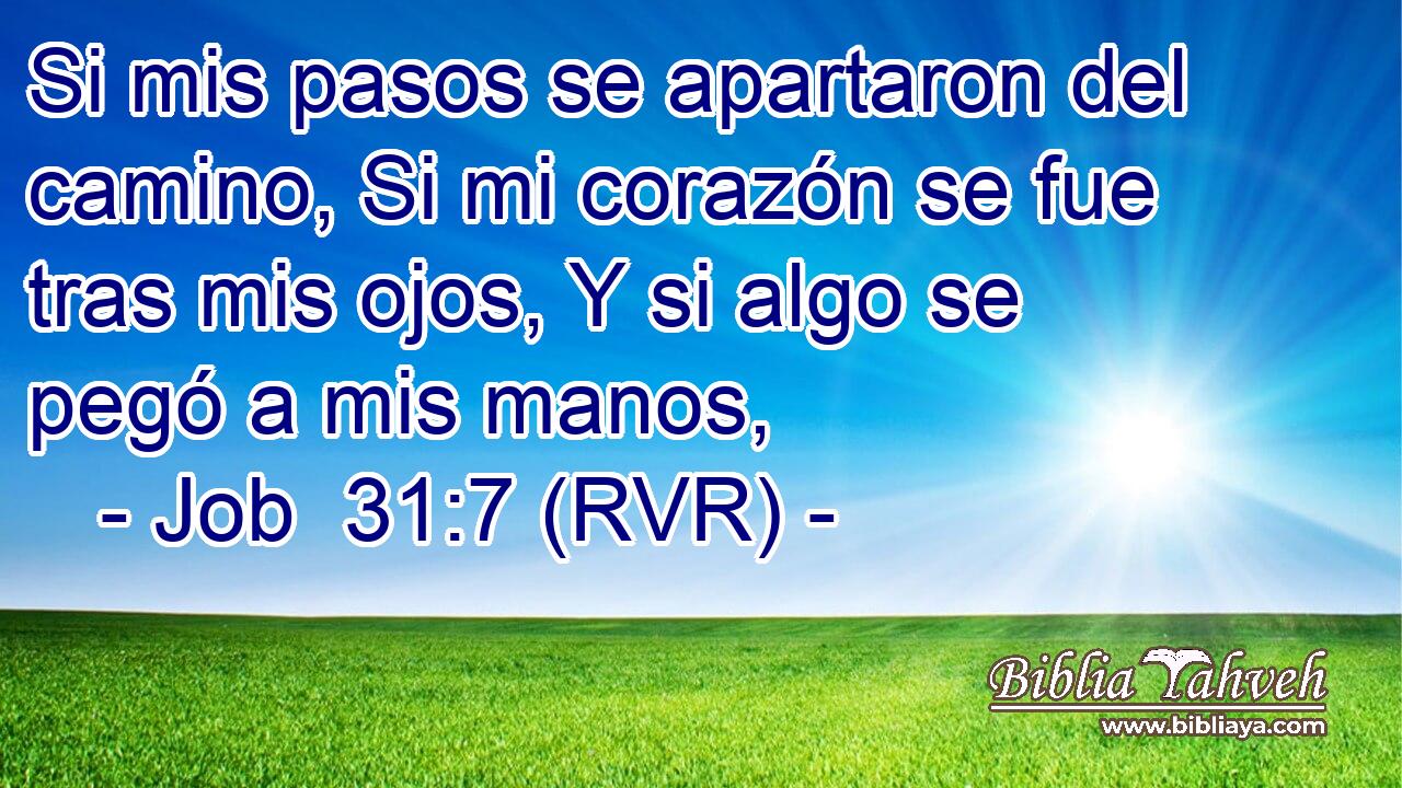 Si mis pasos se apartaron del camino, Si mi corazón se fue tras mis ojos, Y si algo se pegó a mis manos,