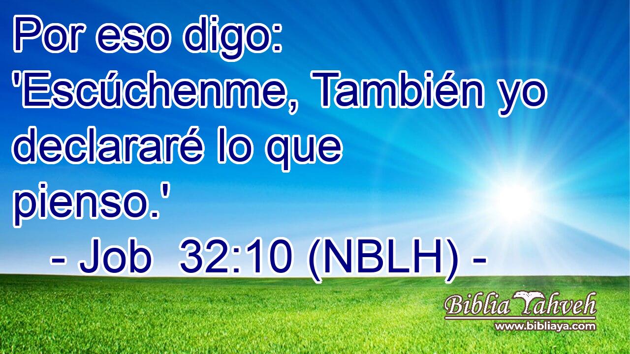  Por eso digo: 'Escúchenme, También yo declararé lo que pienso.' 