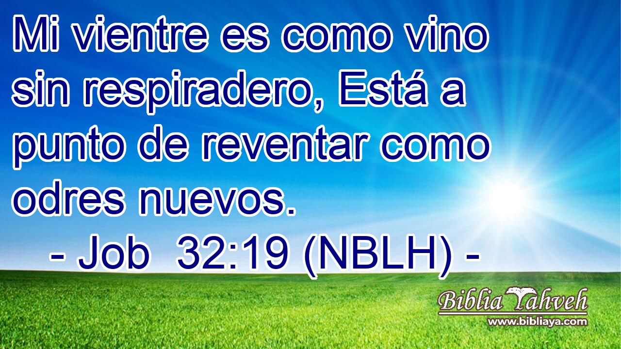  Mi vientre es como vino sin respiradero, Está a punto de reventar como odres nuevos. 