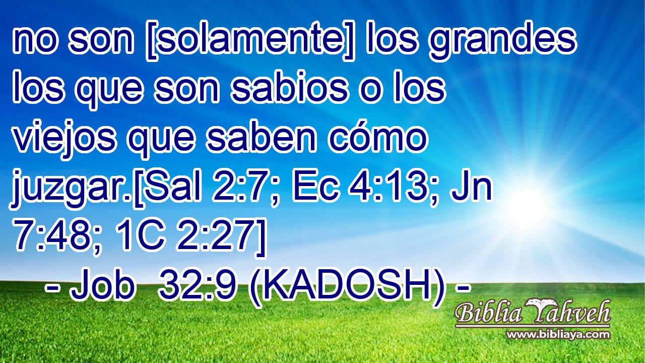  no son [solamente] los grandes los que son sabios o los viejos que saben cómo juzgar.[Sal 2:7; Ec 4:13; Jn 7:48; 1C 2:27] 