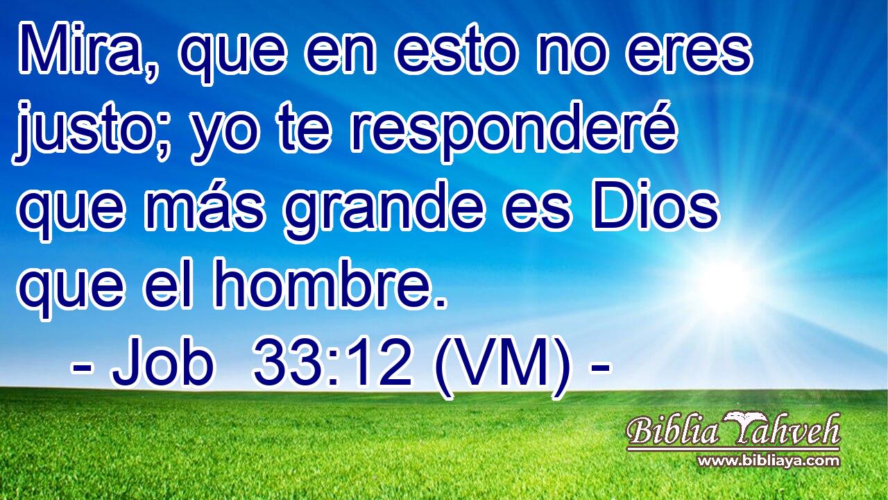 Mira, que en esto no eres justo; yo te responderé que más grande es Dios que el hombre. 