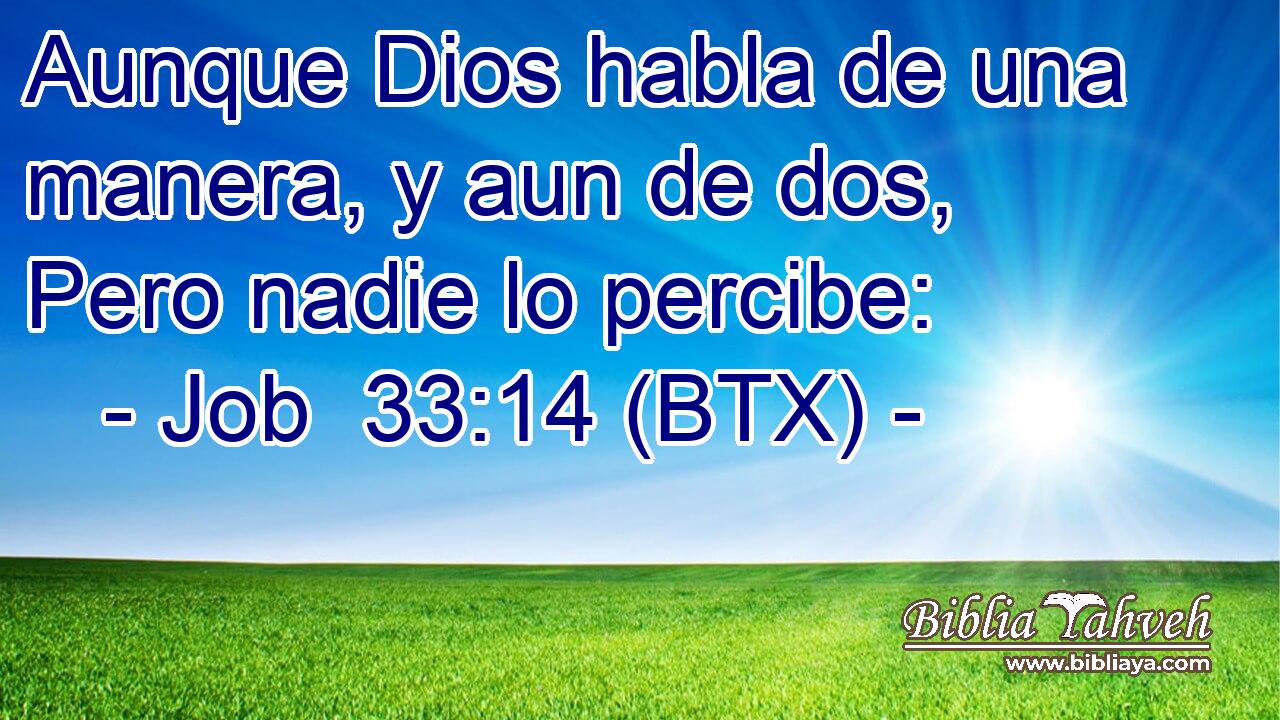Aunque Dios habla de una manera, y aun de dos, Pero nadie lo percibe: