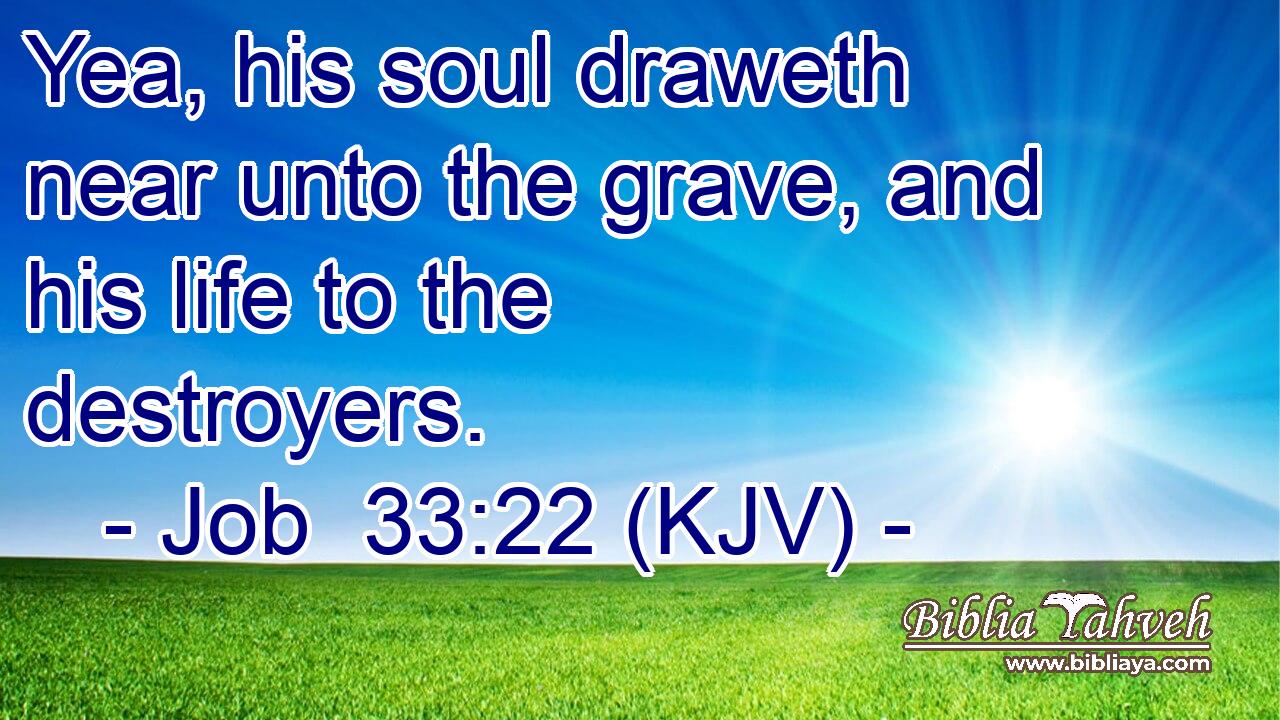 Yea, his soul draweth near unto the grave, and his life to the destroyers.