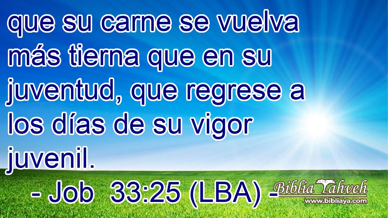 que su carne se vuelva más tierna que en su juventud, que regrese a los días de su vigor juvenil.