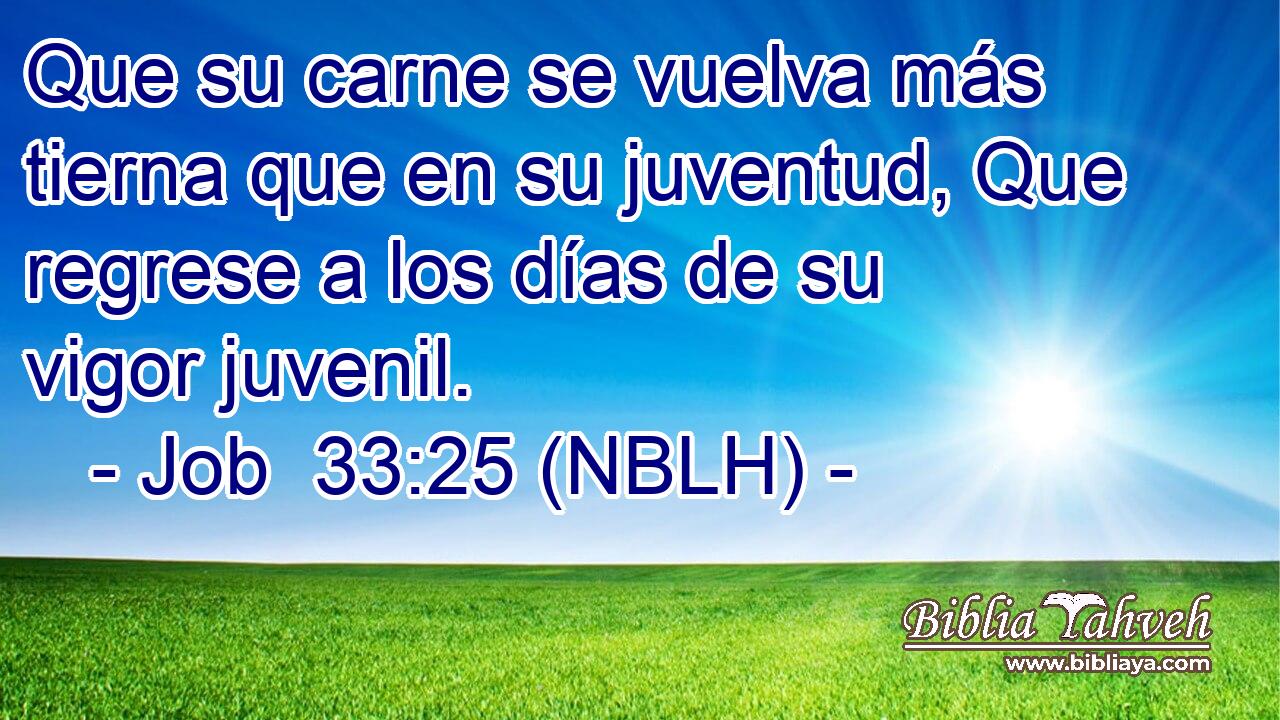  Que su carne se vuelva más tierna que en su juventud, Que regrese a los días de su vigor juvenil. 