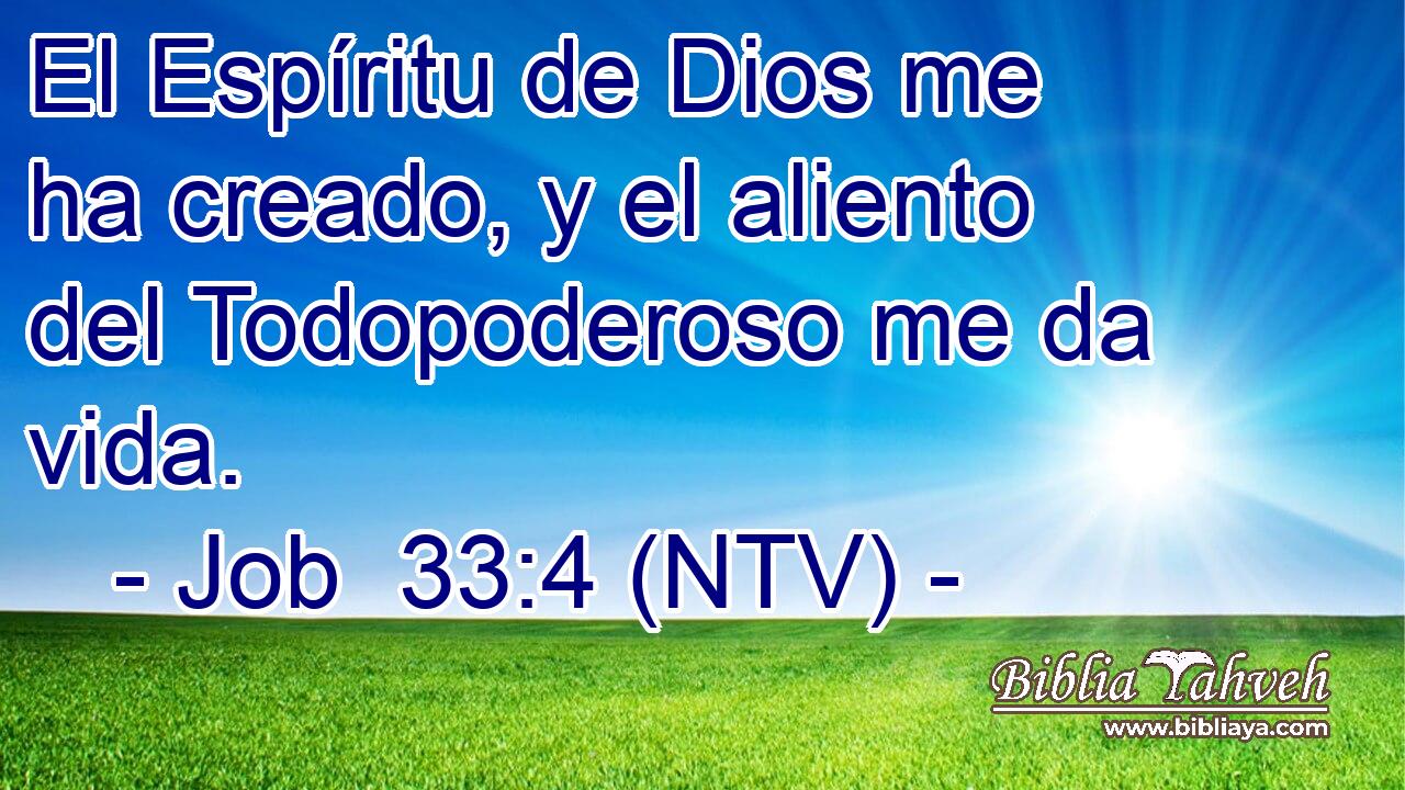 El Espíritu de Dios me ha creado, y el aliento del Todopoderoso me da vida.