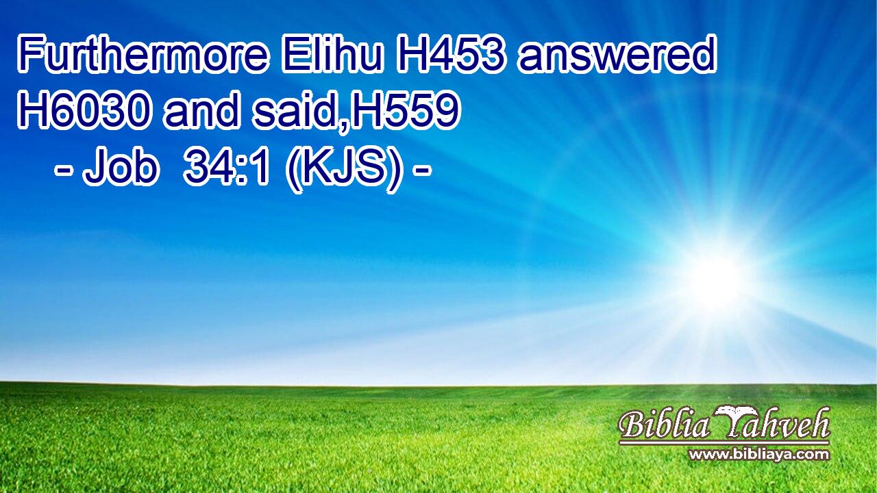 Furthermore Elihu H453 answered H6030 and said,H559