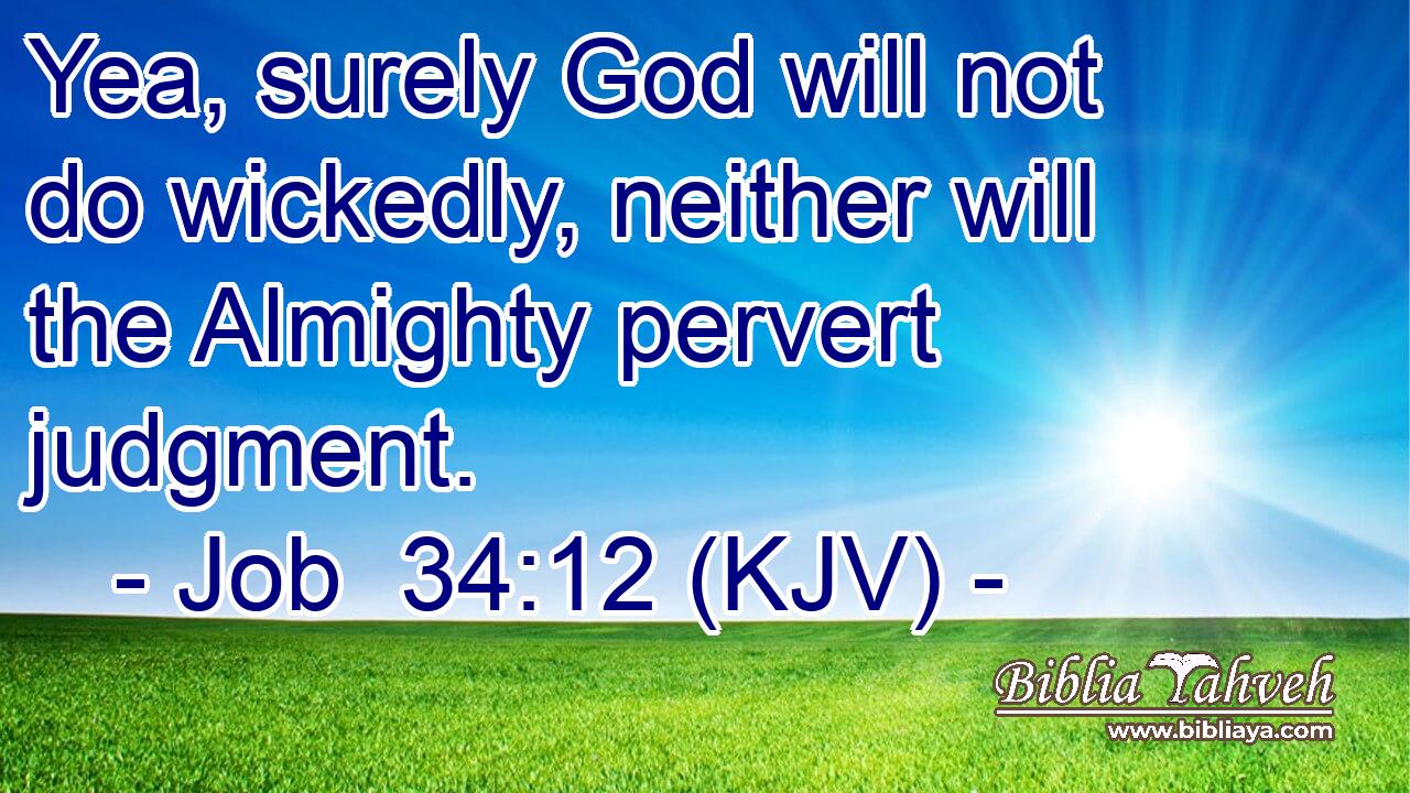 Yea, surely God will not do wickedly, neither will the Almighty pervert judgment.