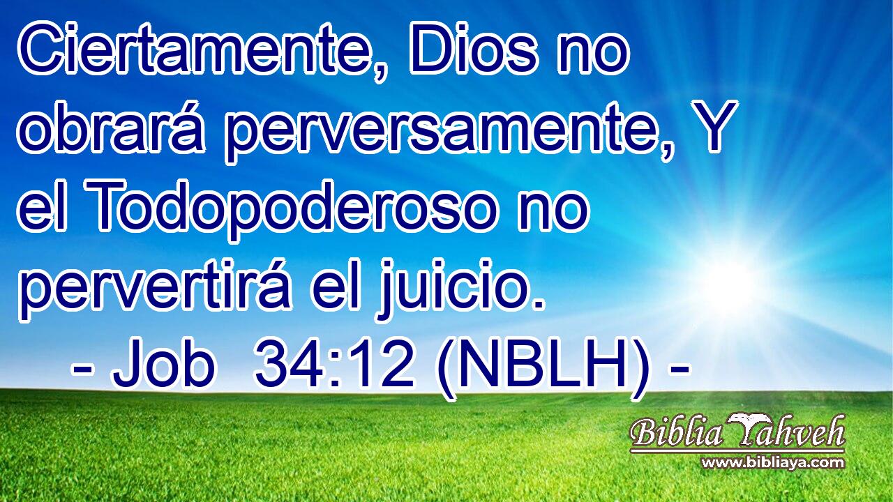  Ciertamente, Dios no obrará perversamente, Y el Todopoderoso no pervertirá el juicio. 