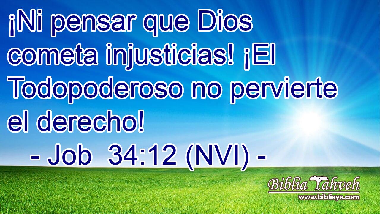  ¡Ni pensar que Dios cometa injusticias! ¡El Todopoderoso no pervierte el derecho! 