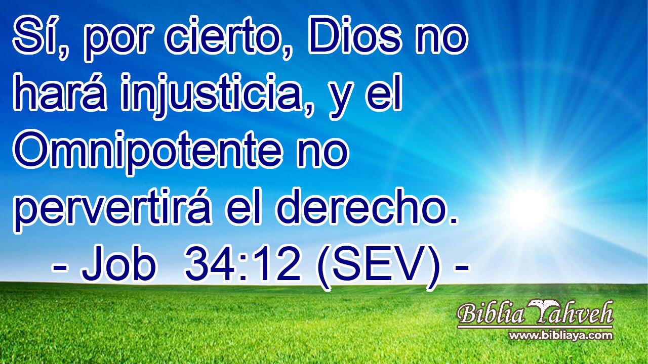 Sí, por cierto, Dios no hará injusticia, y el Omnipotente no pervertirá el derecho.