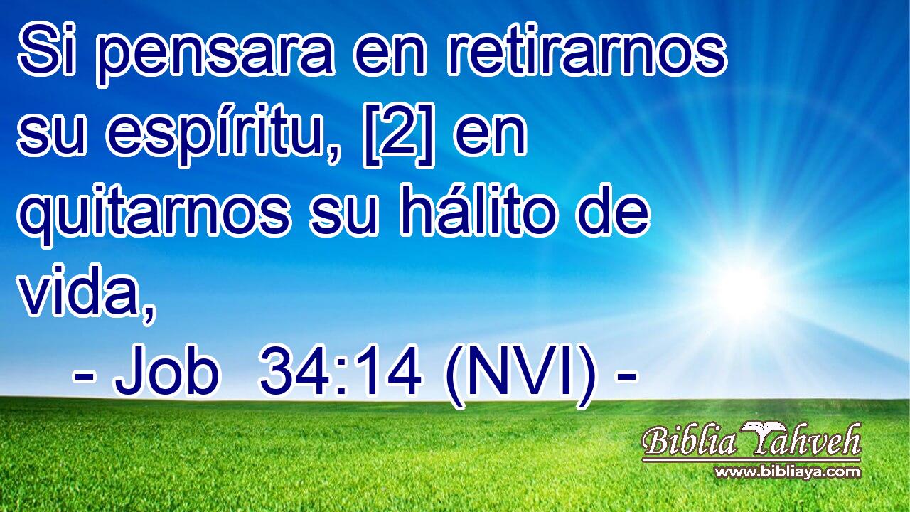  Si pensara en retirarnos su espíritu, [2] en quitarnos su hálito de vida, 
