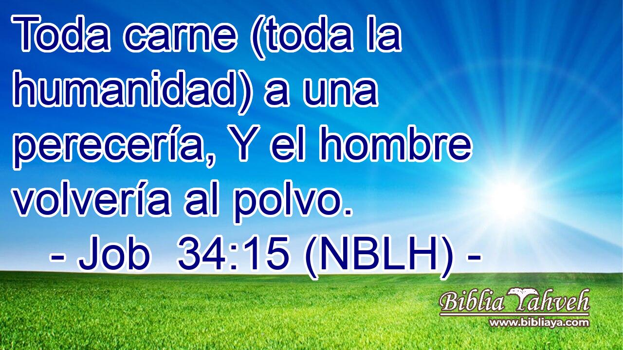  Toda carne (toda la humanidad) a una perecería, Y el hombre volvería al polvo. 