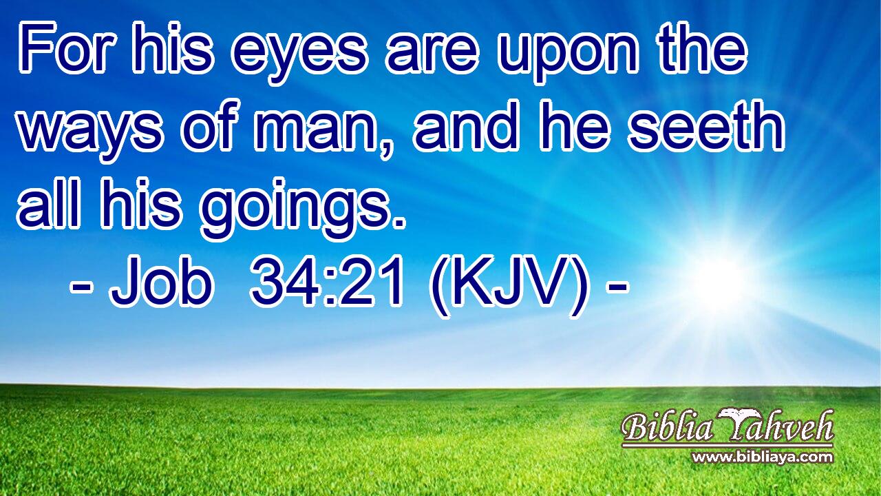 For his eyes are upon the ways of man, and he seeth all his goings.