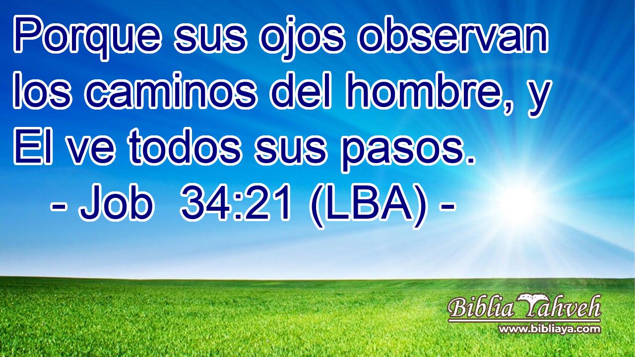 Porque sus ojos observan los caminos del hombre, y El ve todos sus pasos.