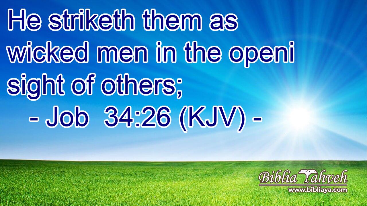 He striketh them as wicked men in the openi sight of others;