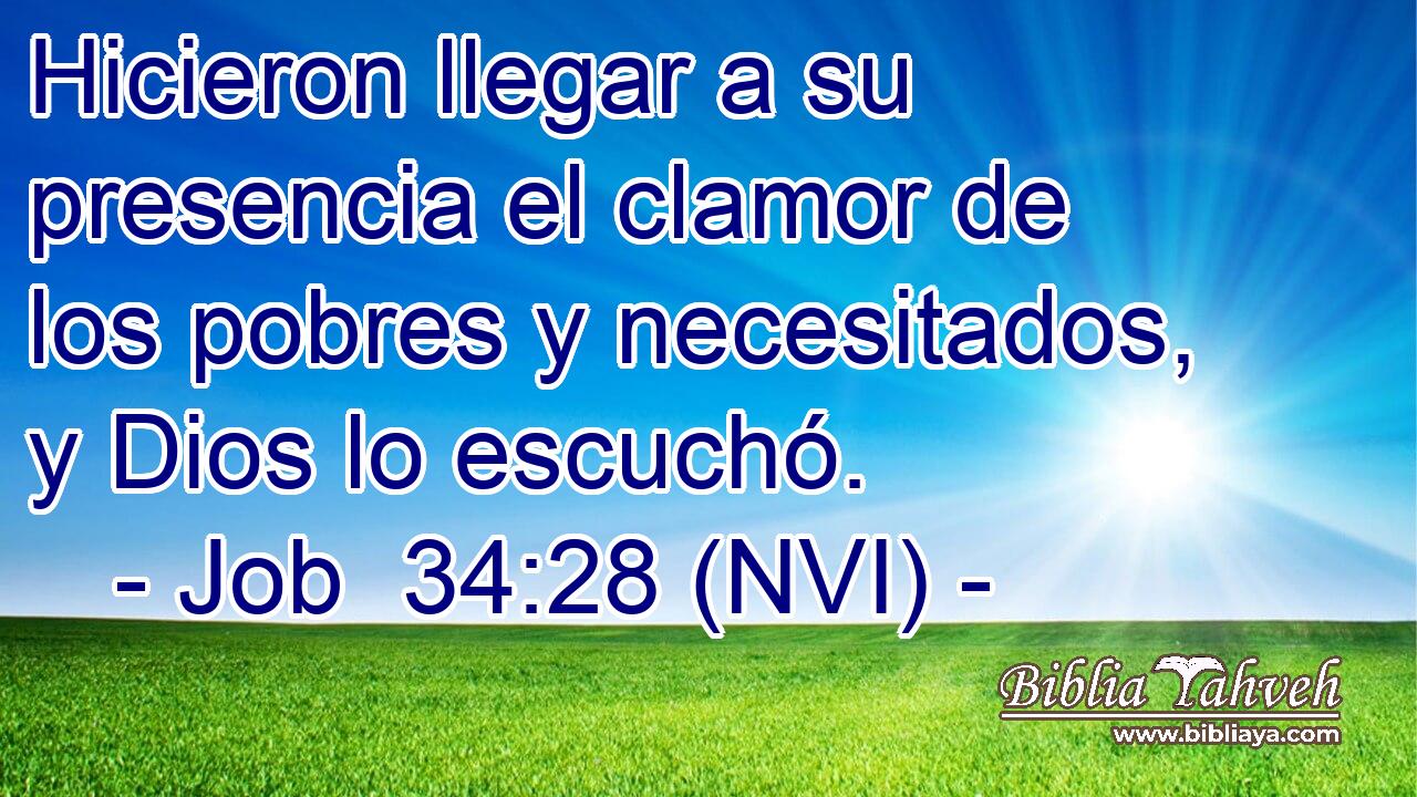  Hicieron llegar a su presencia el clamor de los pobres y necesitados, y Dios lo escuchó. 