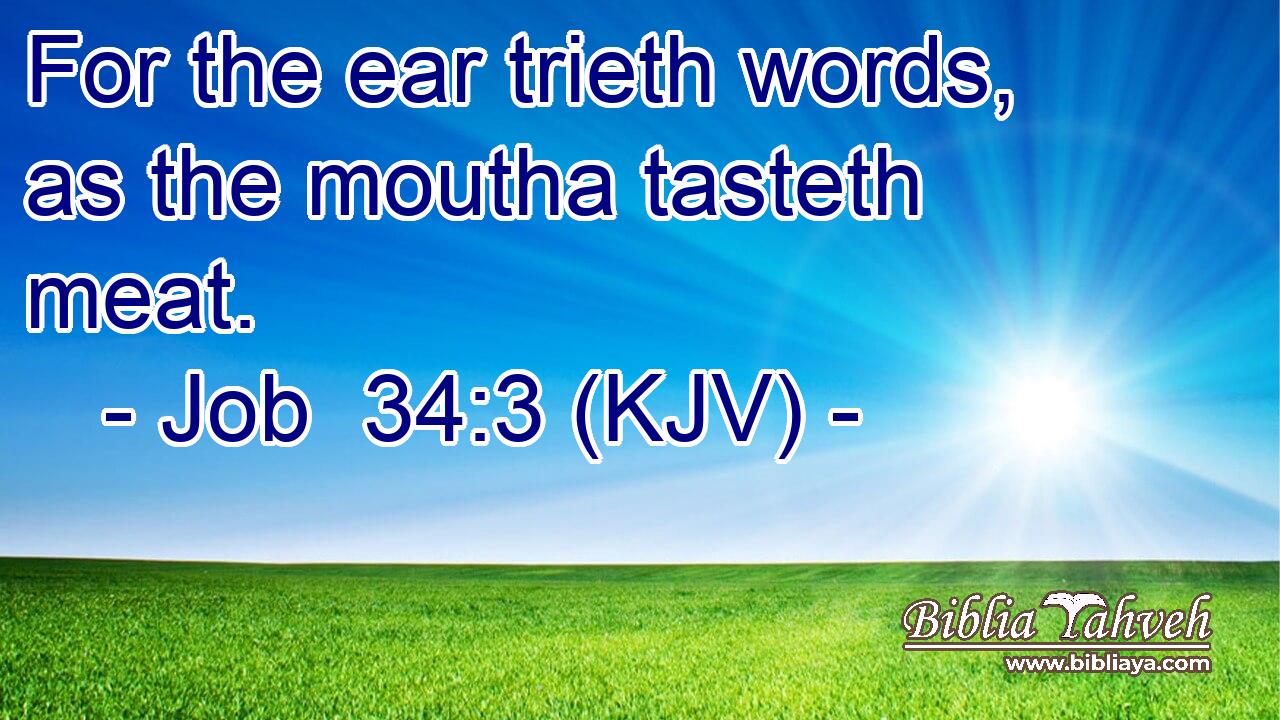 For the ear trieth words, as the moutha tasteth meat.