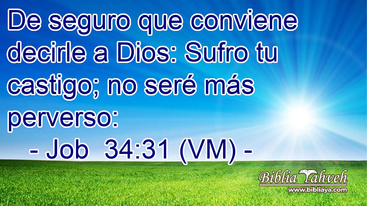  De seguro que conviene decirle a Dios: Sufro tu castigo; no seré más perverso: 