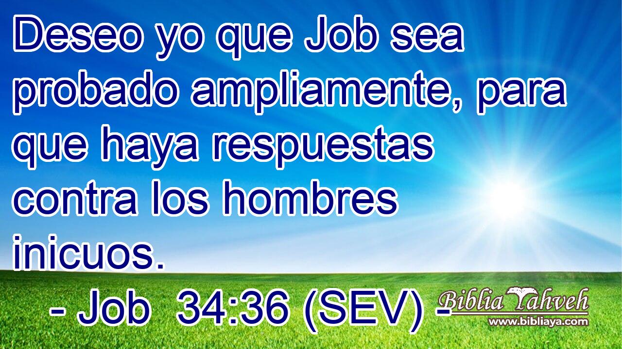 Deseo yo que Job sea probado ampliamente, para que haya respuestas contra los hombres inicuos.
