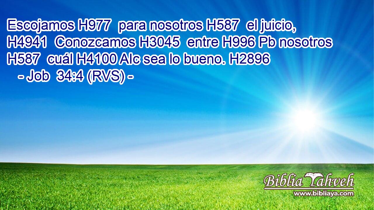 Escojamos H977  para nosotros H587  el juicio, H4941  Conozcamos H3045  entre H996 Pb nosotros H587  cuál H4100 AIc sea lo bueno. H2896  