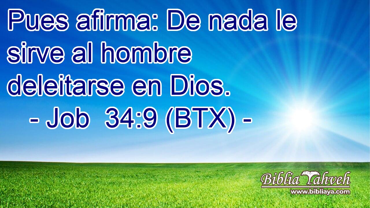 Pues afirma: De nada le sirve al hombre deleitarse en Dios.