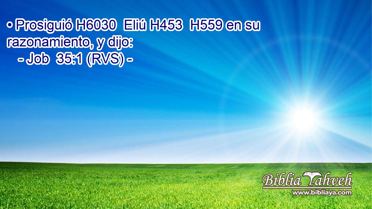 • Prosiguió H6030  Eliú H453  H559 en su razonamiento, y dijo: 