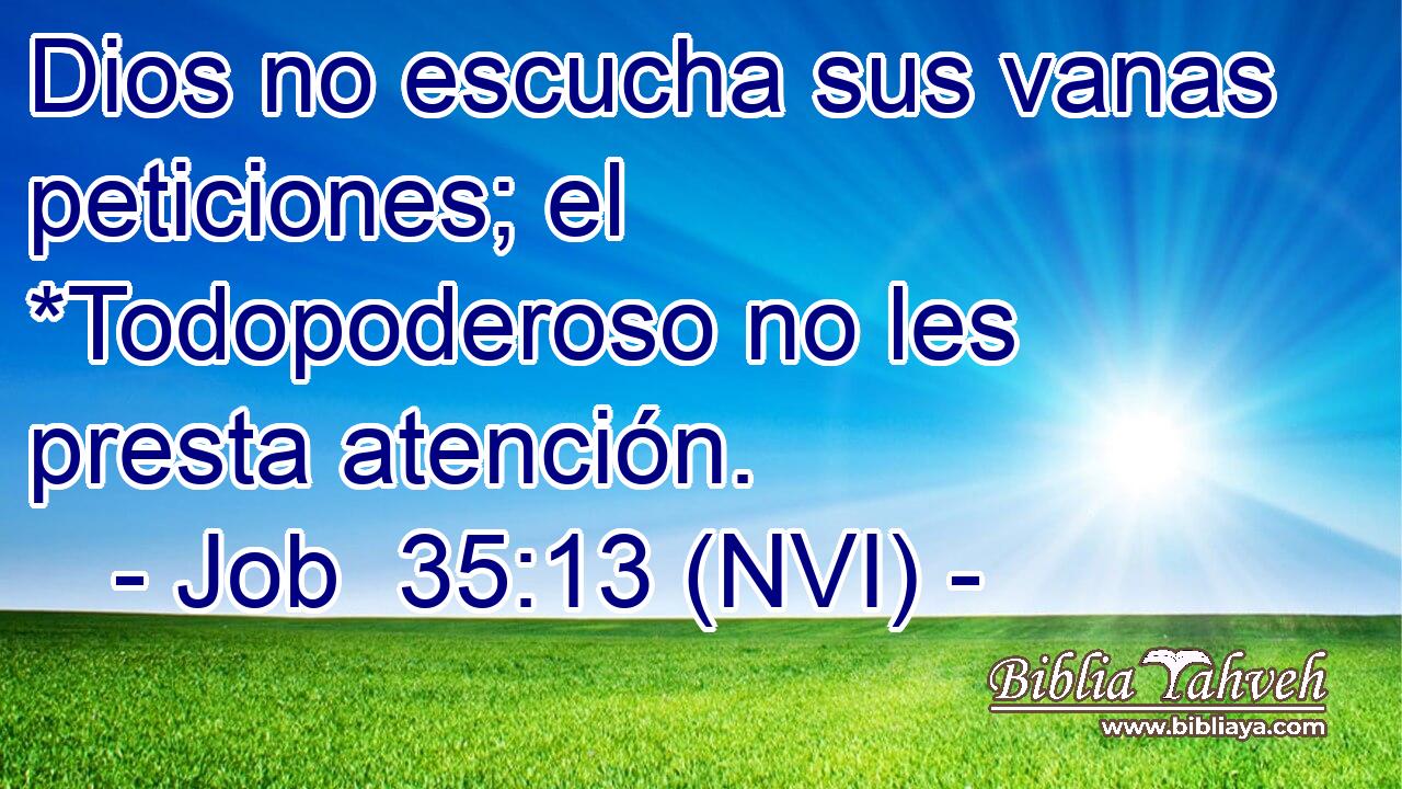  Dios no escucha sus vanas peticiones; el *Todopoderoso no les presta atención. 