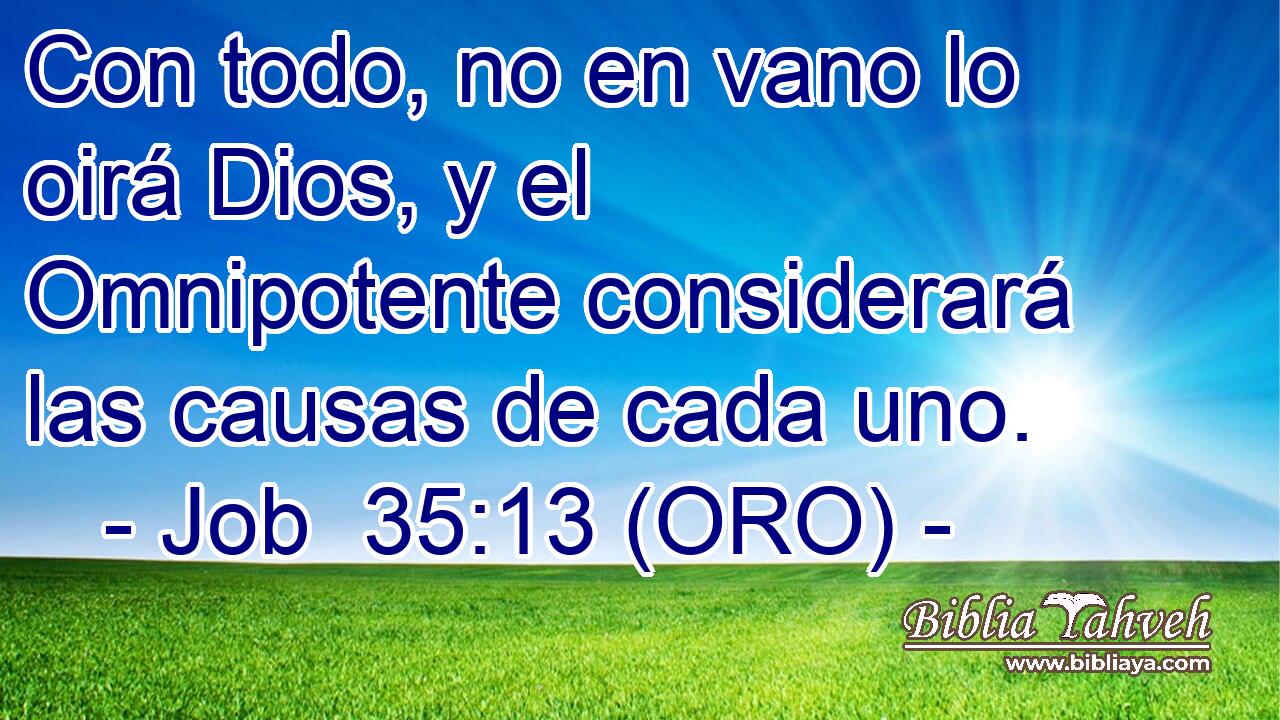  Con todo, no en vano lo oirá Dios, y el Omnipotente considerará las causas de cada uno. 