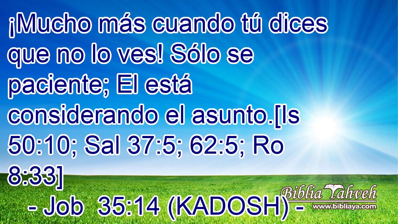  ¡Mucho más cuando tú dices que no lo ves! Sólo se paciente; El está considerando el asunto.[Is 50:10; Sal 37:5; 62:5; Ro 8:33] 