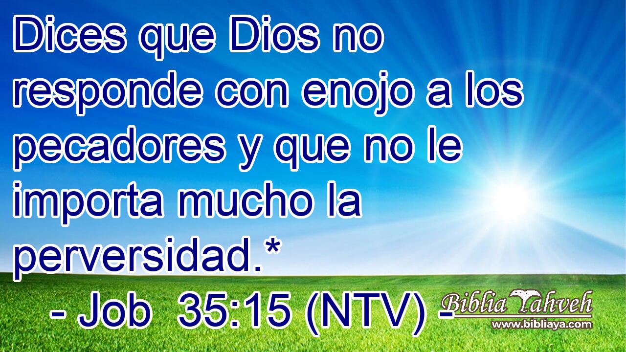 Dices que Dios no responde con enojo a los pecadores y que no le importa mucho la perversidad.*