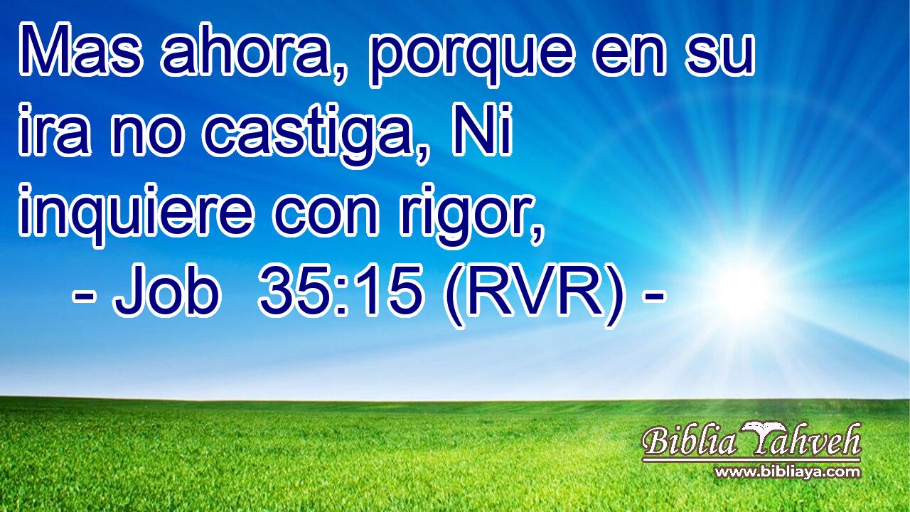 Mas ahora, porque en su ira no castiga, Ni inquiere con rigor,
