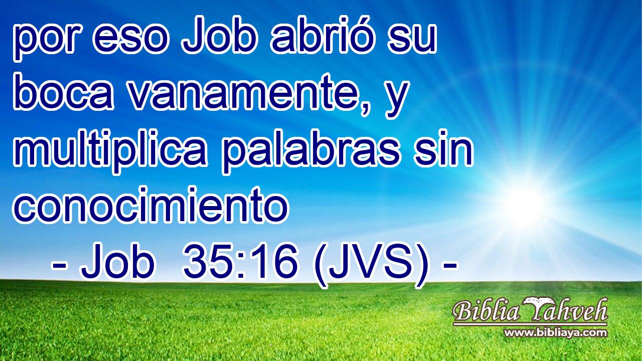 por eso Job abrió su boca vanamente, y multiplica palabras sin conocimiento