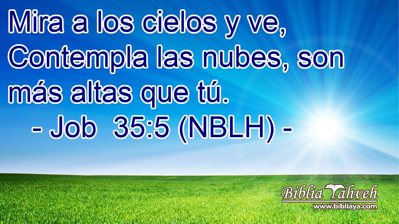  Mira a los cielos y ve, Contempla las nubes, son más altas que tú. 