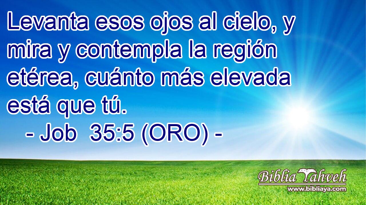  Levanta esos ojos al cielo, y mira y contempla la región etérea, cuánto más elevada está que tú. 