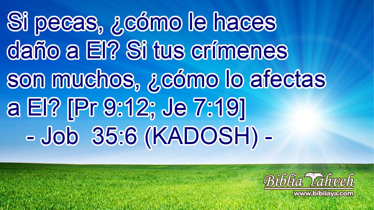  Si pecas, ¿cómo le haces daño a El? Si tus crímenes son muchos, ¿cómo lo afectas a El? [Pr 9:12; Je 7:19] 