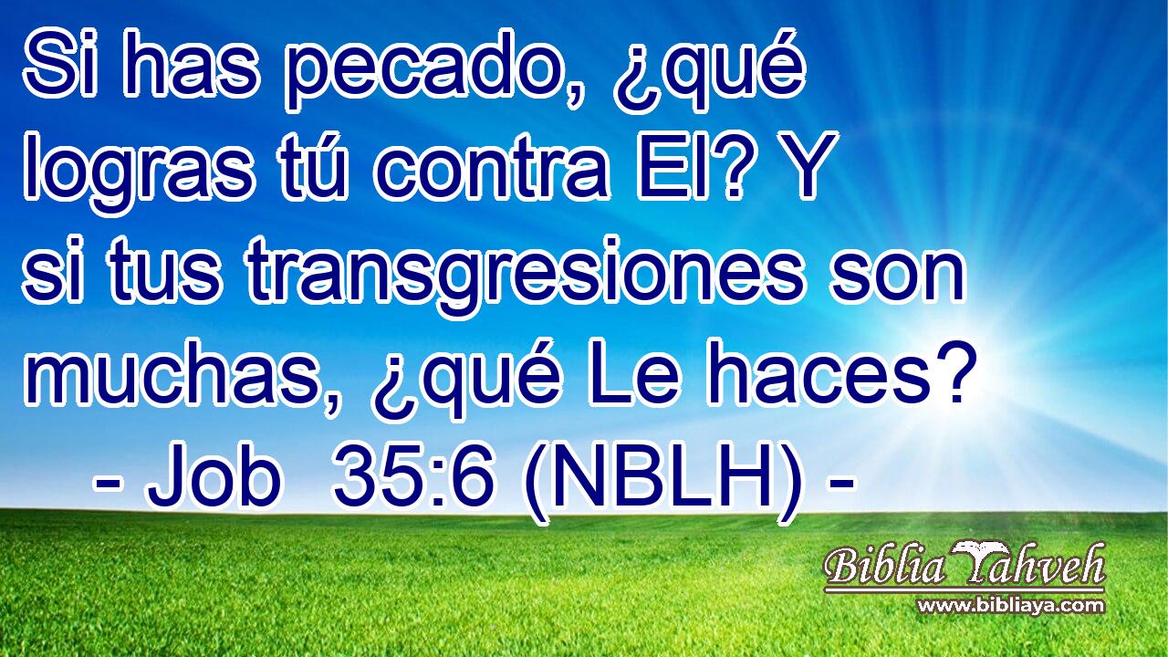  Si has pecado, ¿qué logras tú contra El? Y si tus transgresiones son muchas, ¿qué Le haces? 