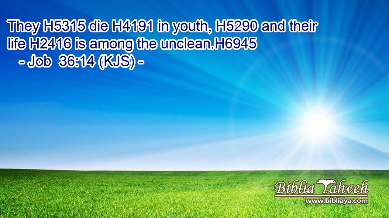 They H5315 die H4191 in youth, H5290 and their life H2416 is among the unclean.H6945