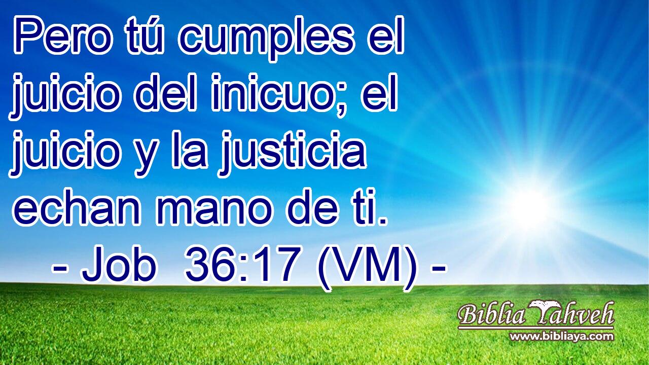  Pero tú cumples el juicio del inicuo; el juicio y la justicia echan mano de ti. 