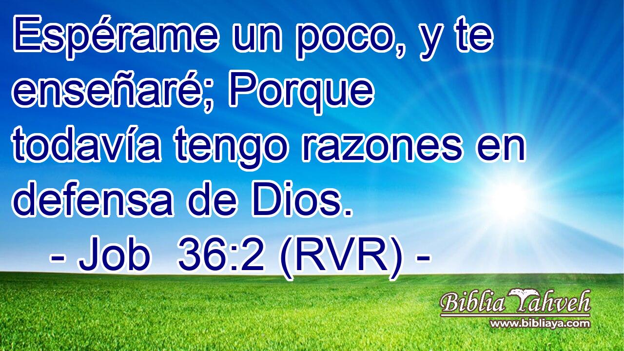 Espérame un poco, y te enseñaré; Porque todavía tengo razones en defensa de Dios.