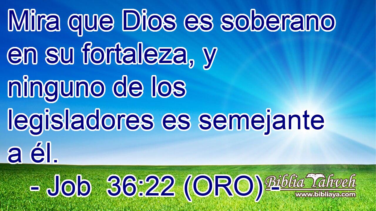  Mira que Dios es soberano en su fortaleza, y ninguno de los legisladores es semejante a él. 