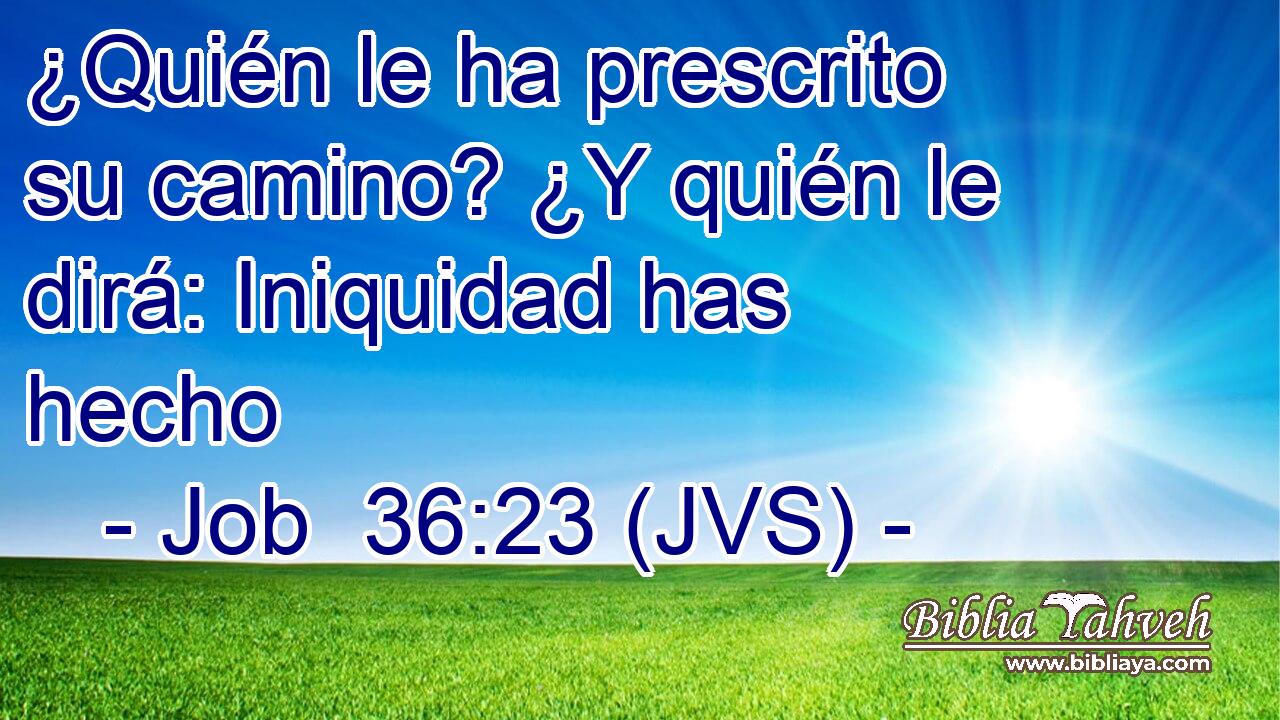 ¿Quién le ha prescrito su camino? ¿Y quién le dirá: Iniquidad has hecho