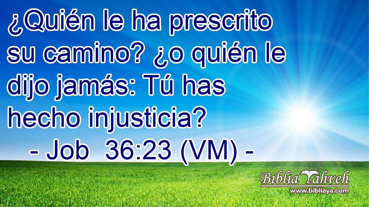  ¿Quién le ha prescrito su camino? ¿o quién le dijo jamás: Tú has hecho injusticia? 