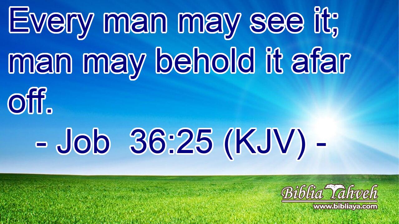 Every man may see it; man may behold it afar off.