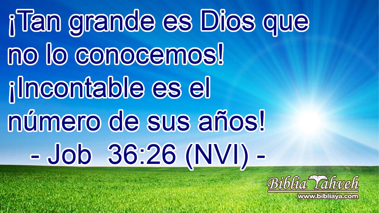  ¡Tan grande es Dios que no lo conocemos! ¡Incontable es el número de sus años! 