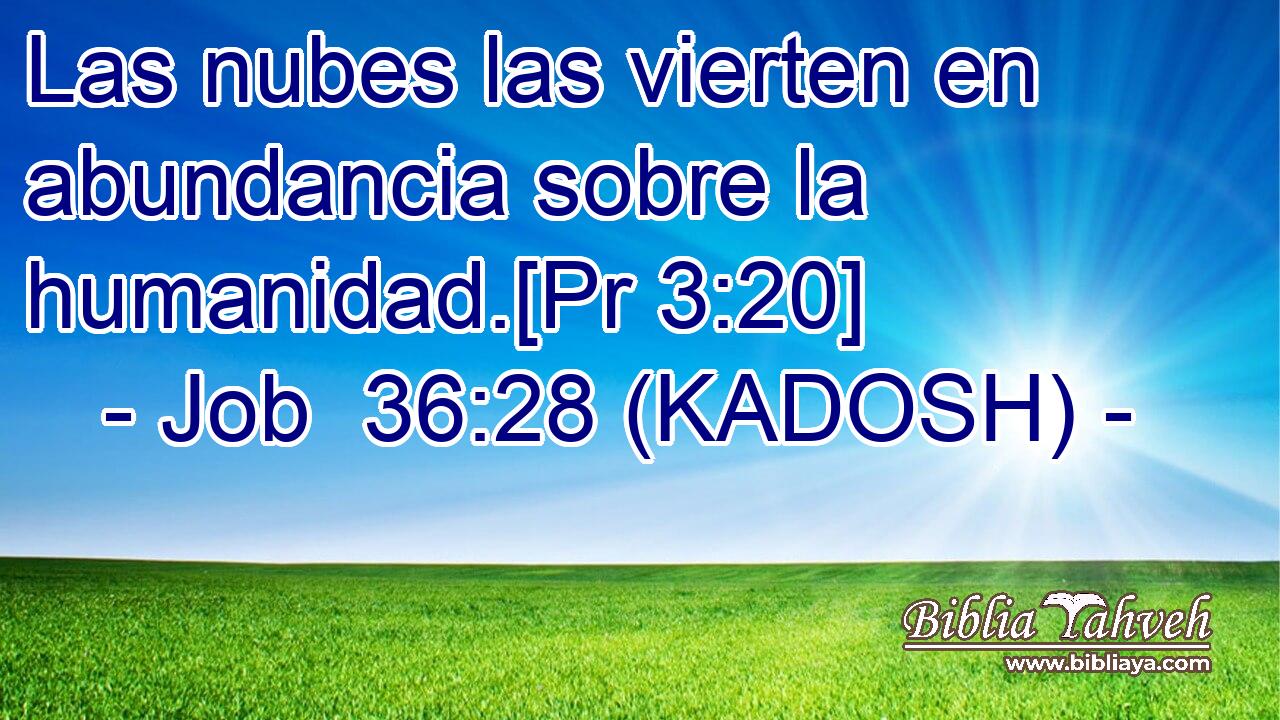  Las nubes las vierten en abundancia sobre la humanidad.[Pr 3:20] 