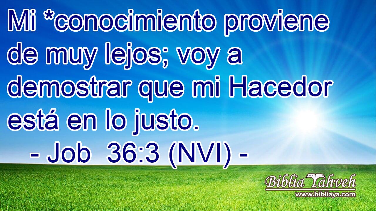  Mi *conocimiento proviene de muy lejos; voy a demostrar que mi Hacedor está en lo justo. 